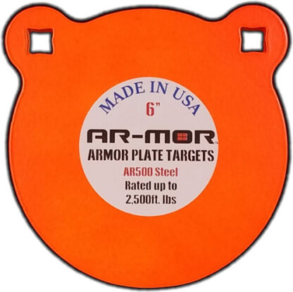 Ar-mor 6" Ar500 Steel Gong - 3-8" Thick Steel Orange Round