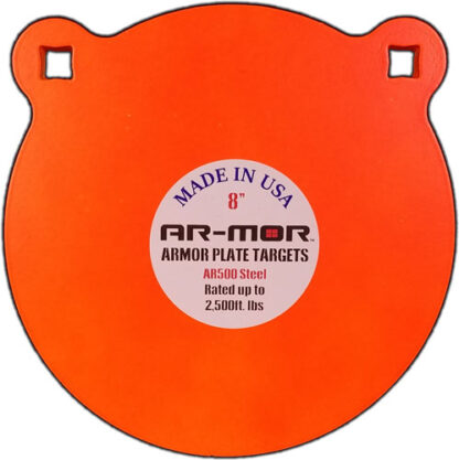 Ar-mor 8" Ar500 Steel Gong - 3-8" Thick Steel Orange Round