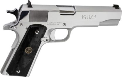 Iver Johnson 1911a1 .38 Super - 5" Fs 9rd Chrome Black Pearl